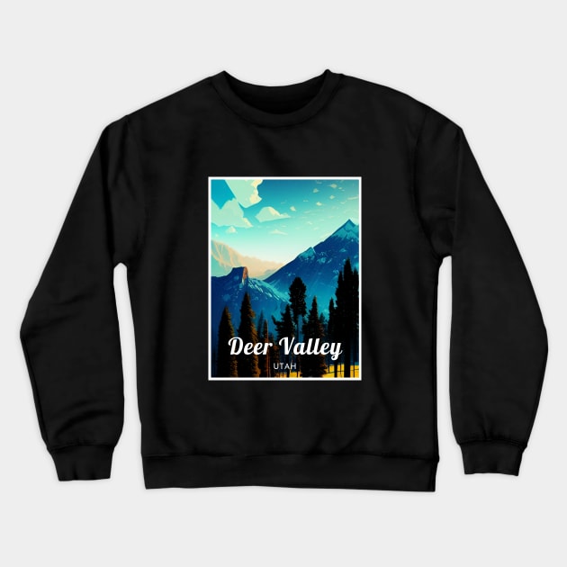 Deer Valley Utah United States ski Crewneck Sweatshirt by UbunTo